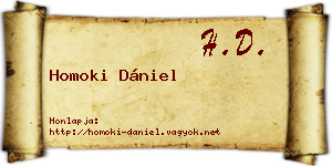 Homoki Dániel névjegykártya